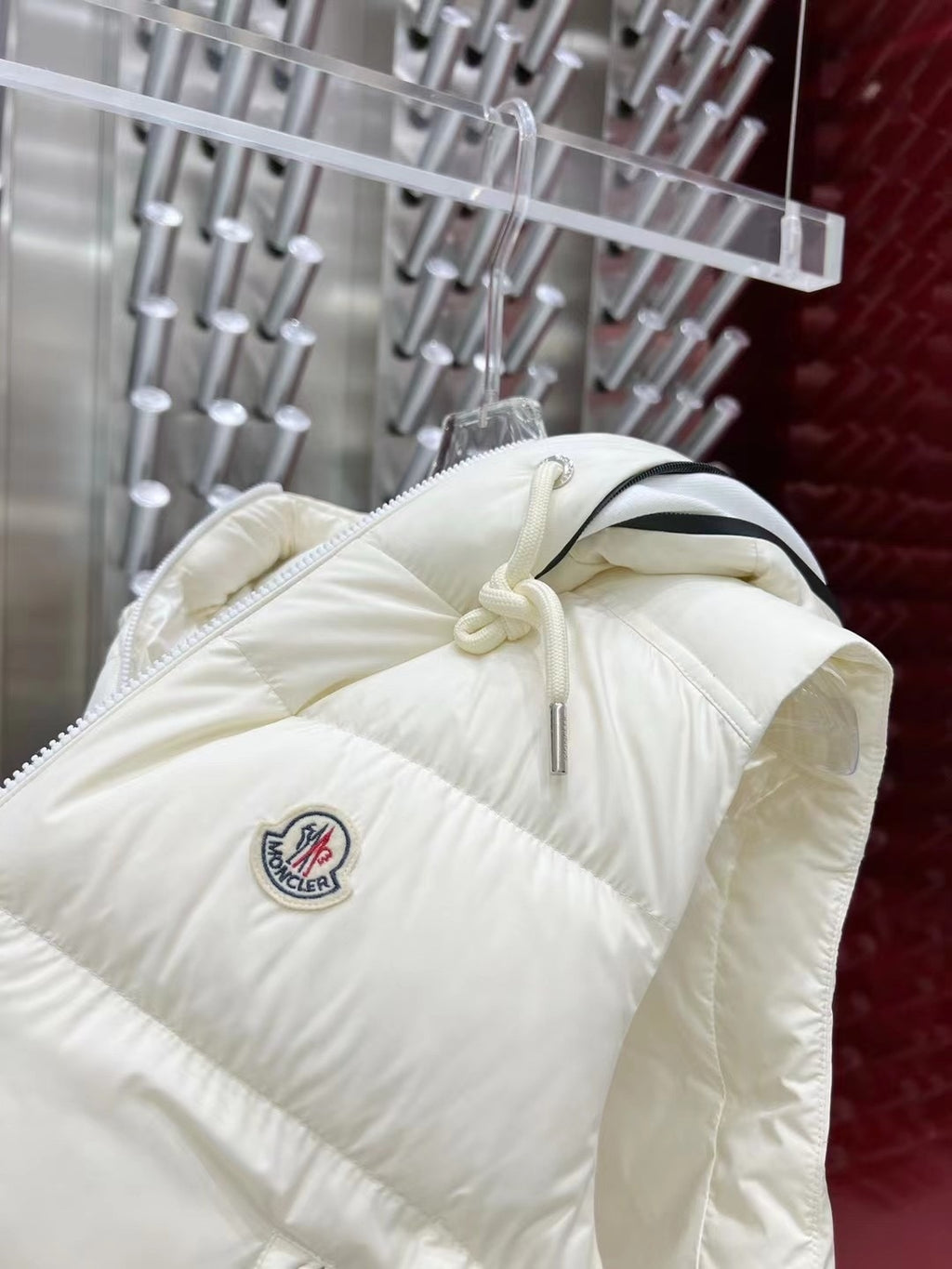 Canada Goose White Down Jacket with Black Contrast Trim