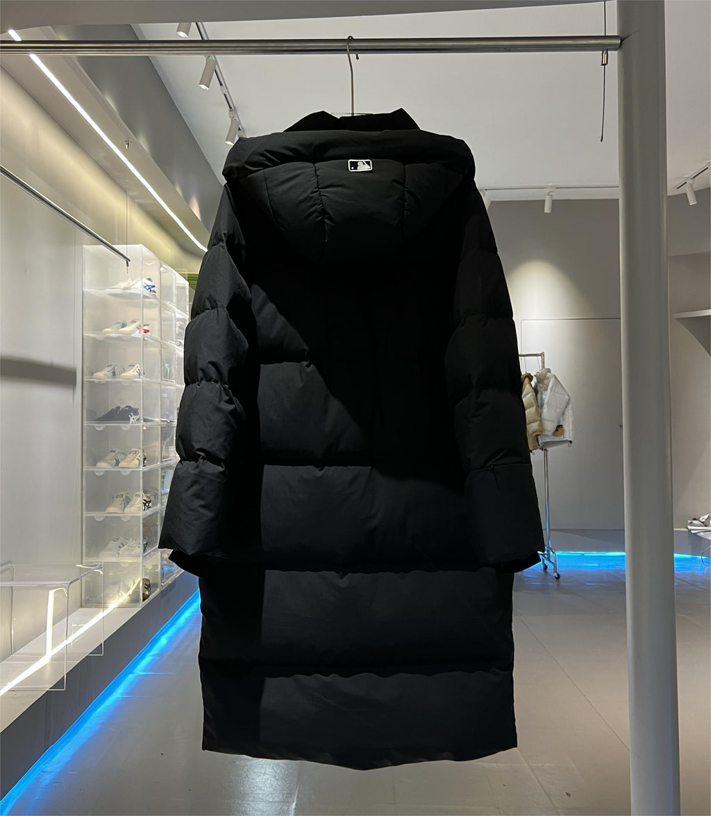 MLB New York Yankees Black Premium Down Long Parka Hooded
