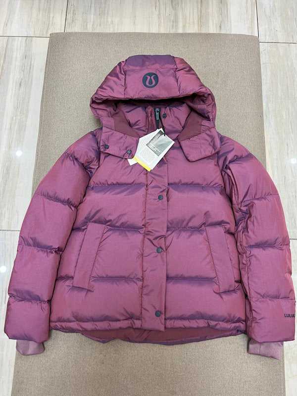 Lululemon Burgundy Hooded Down Puffer Jacket