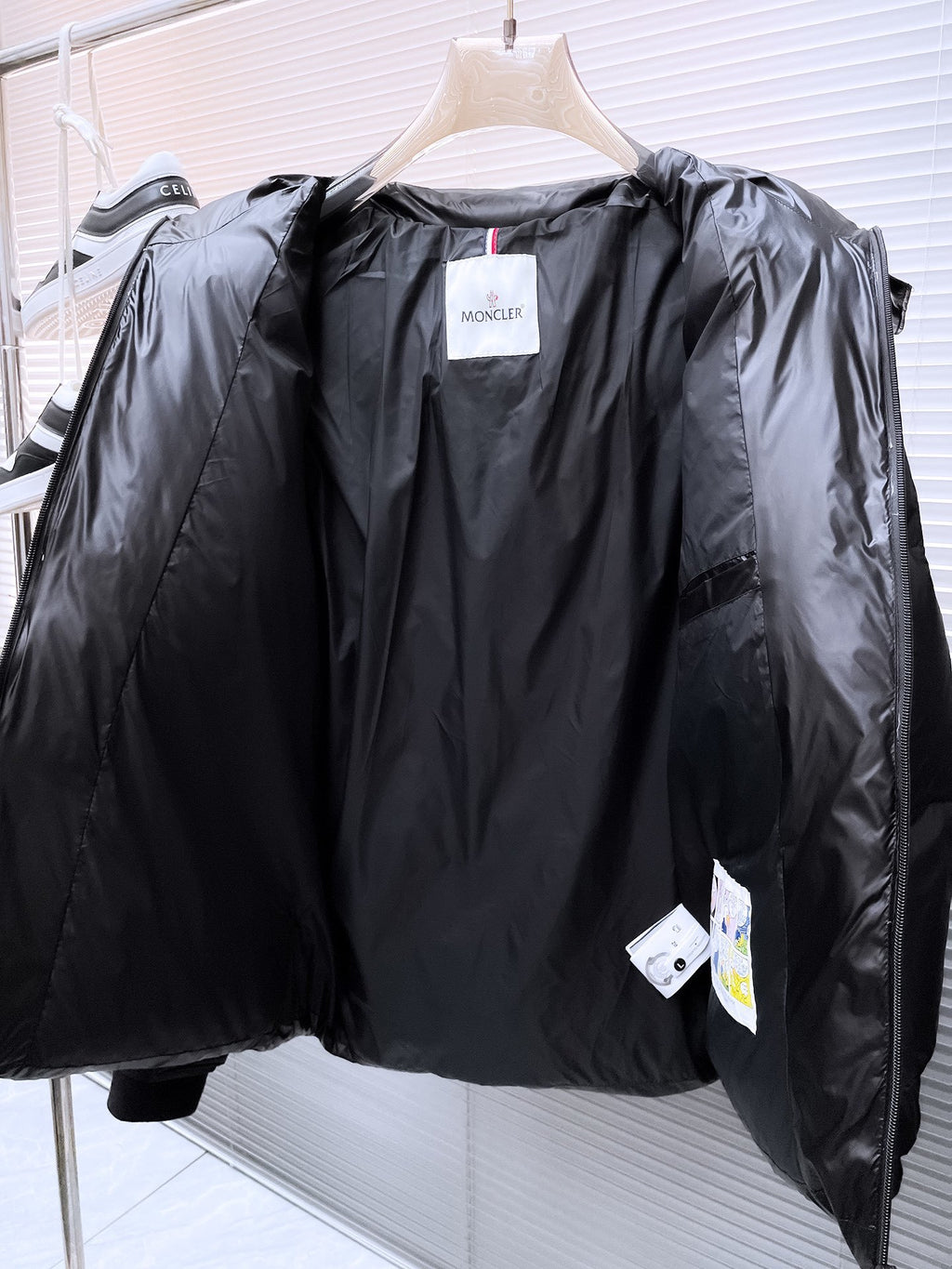 Moncler Matt Black Edition Glossy Hooded Down Jacket Back Logo