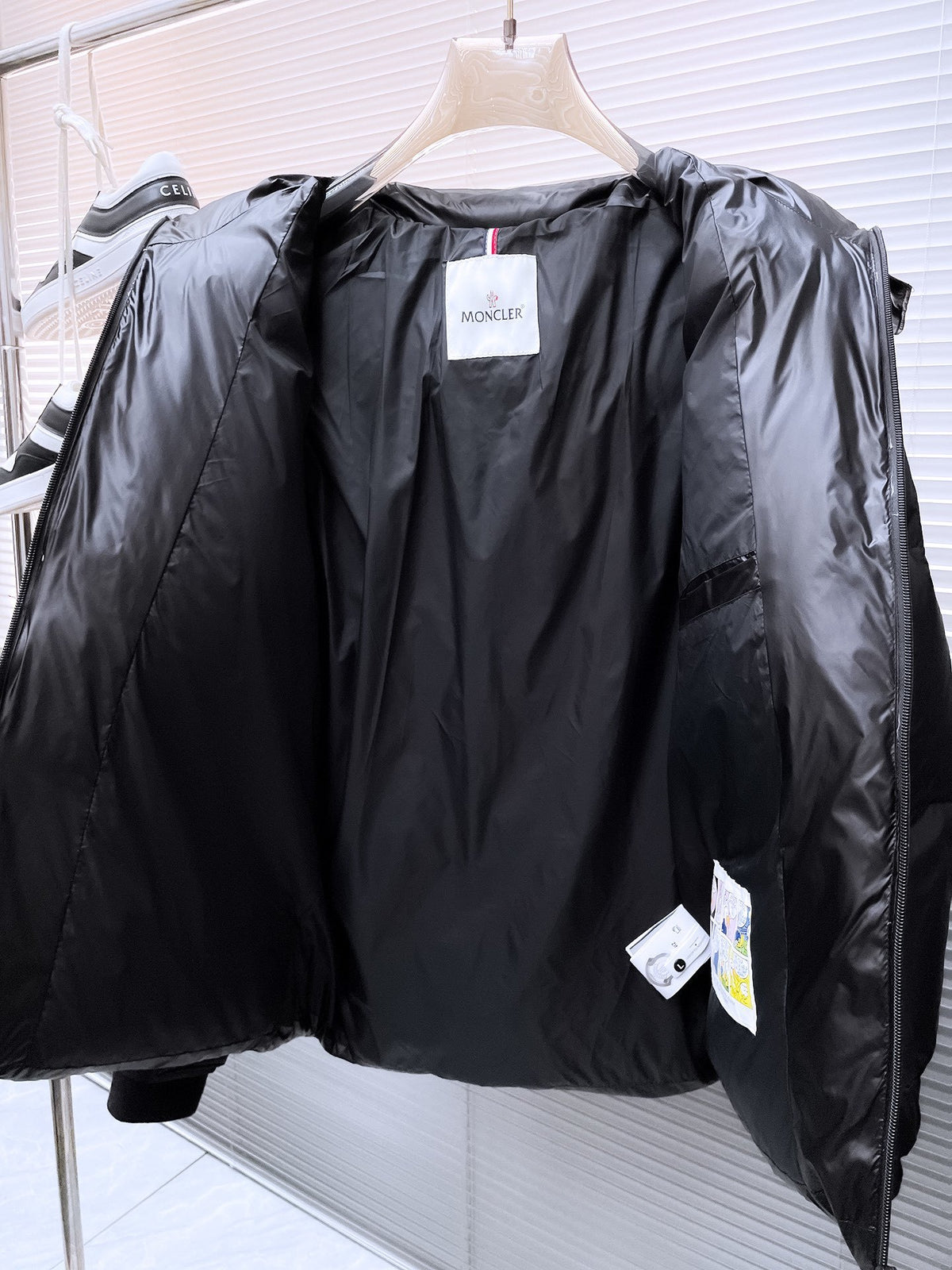 Moncler Matt Black Edition Glossy Hooded Down Jacket Back Logo