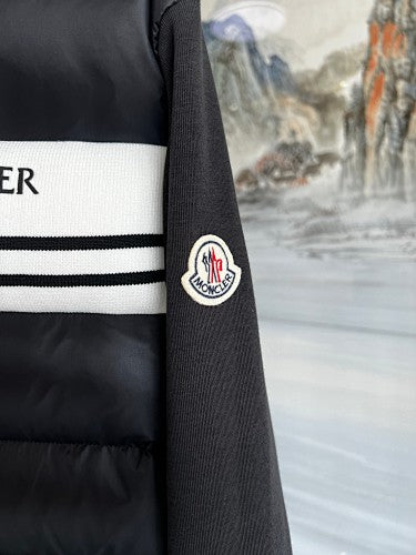 Stone Island Charcoal Down Hybrid Jacket Knit Sleeves