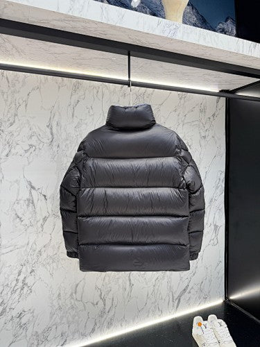 Moncler Black Glossy Down Puffer Jacket Blue Contrast Lining