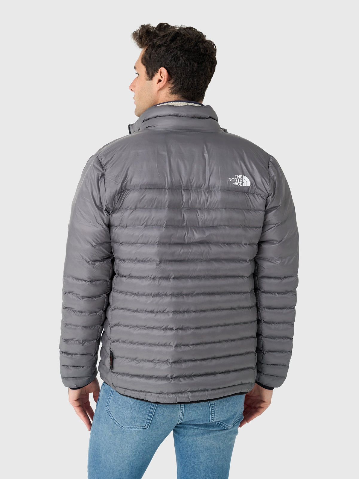 The North Face Grey Stretch Down Jacket Slim Fit Lightweight