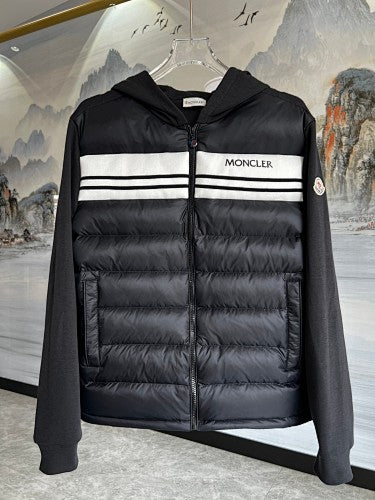 Stone Island Charcoal Down Hybrid Jacket Knit Sleeves