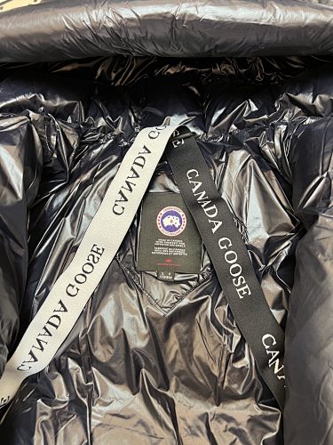 Canada Goose Black Glossy Hooded Down Jacket