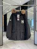 MLB NY Yankees Black Fur Hood Down Parka
