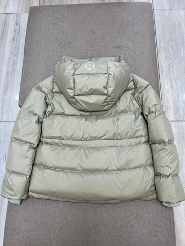 Lululemon Sage Green Glossy Hooded Down Puffer Jacket