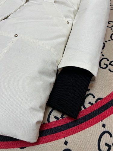 Moose Knuckles White Fur Trim Down Parka