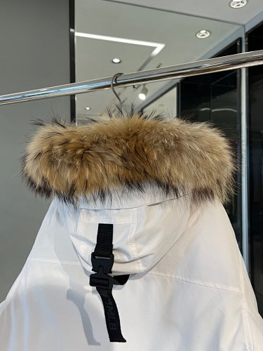 MLB NY Yankees Cream Fur Hood Down Parka