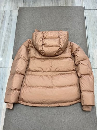 Lululemon Blush Pink Hooded White Goose Down Puffer Jacket