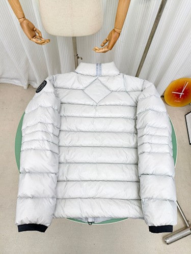 Canada Goose White Tonal Hooded Down Puffer Jacket