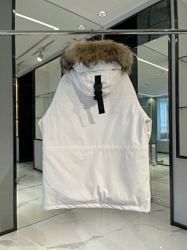 MLB NY Yankees Cream Fur Hood Down Parka