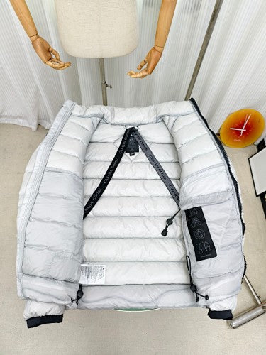 Canada Goose White Tonal Hooded Down Puffer Jacket