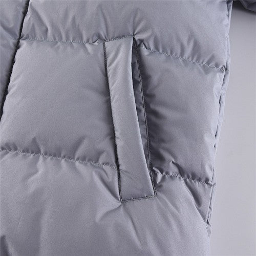 MLB NY Yankees Grey Fur Hood Down Parka