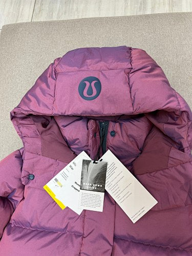 Lululemon Burgundy Hooded Down Puffer Jacket