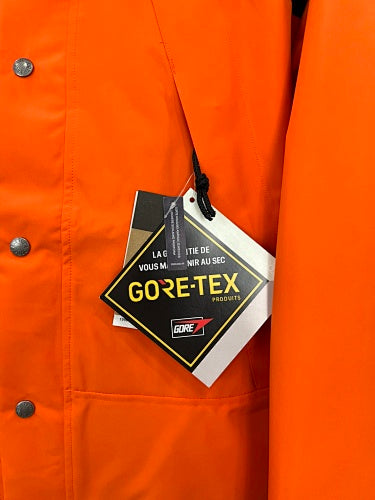 The North Face Orange Black GORE-TEX Mountain Jacket Snap Button Waterproof