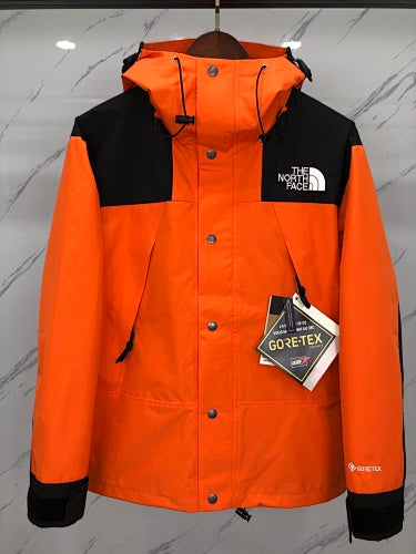 The North Face Orange Black GORE-TEX Mountain Jacket Snap Button Waterproof