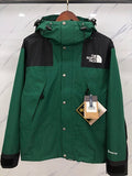 The North Face Green Black GORE-TEX Mountain Jacket Snap Button Waterproof