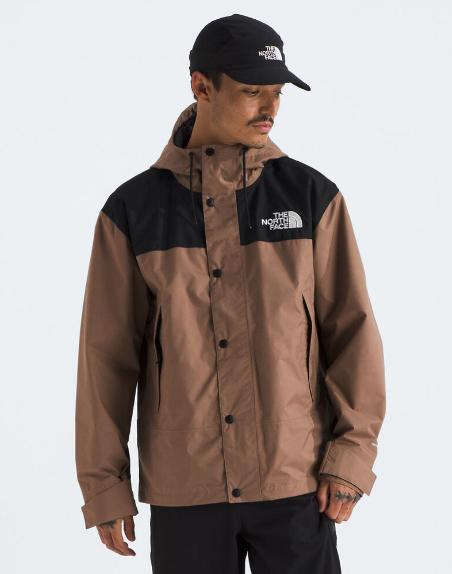 The North Face Khaki Black Mountain Jacket Snap Button Waterproof Shell
