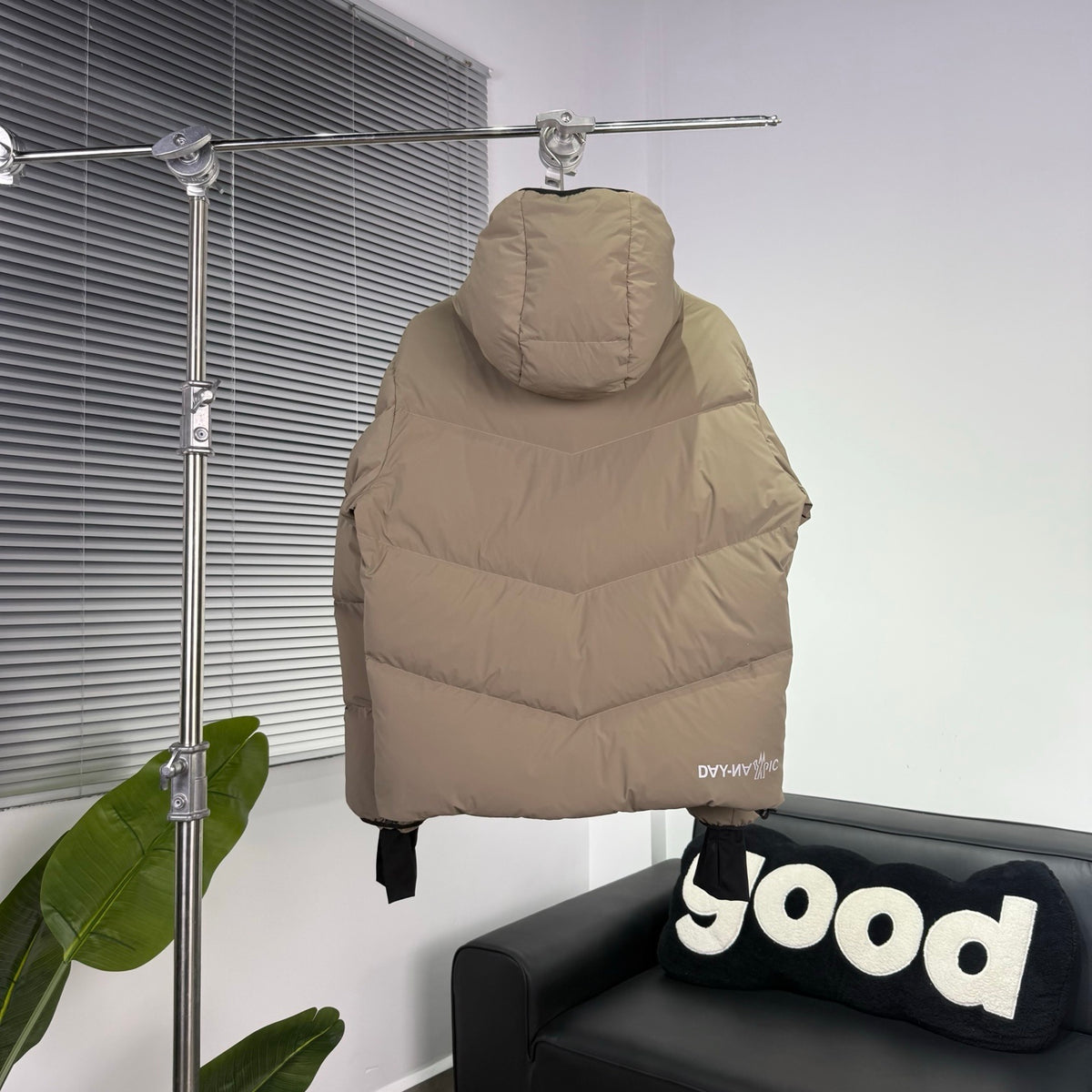 Moncler Grenoble Khaki Day-Namic Hooded Down Jacket