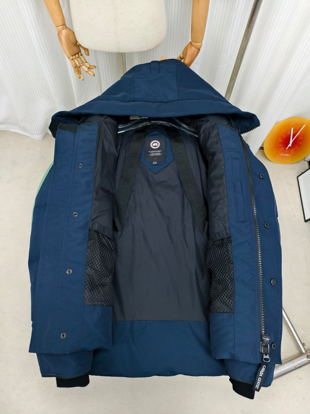 Canada Goose Navy Blue Fur-Trim Hooded Down Puffer Jacket