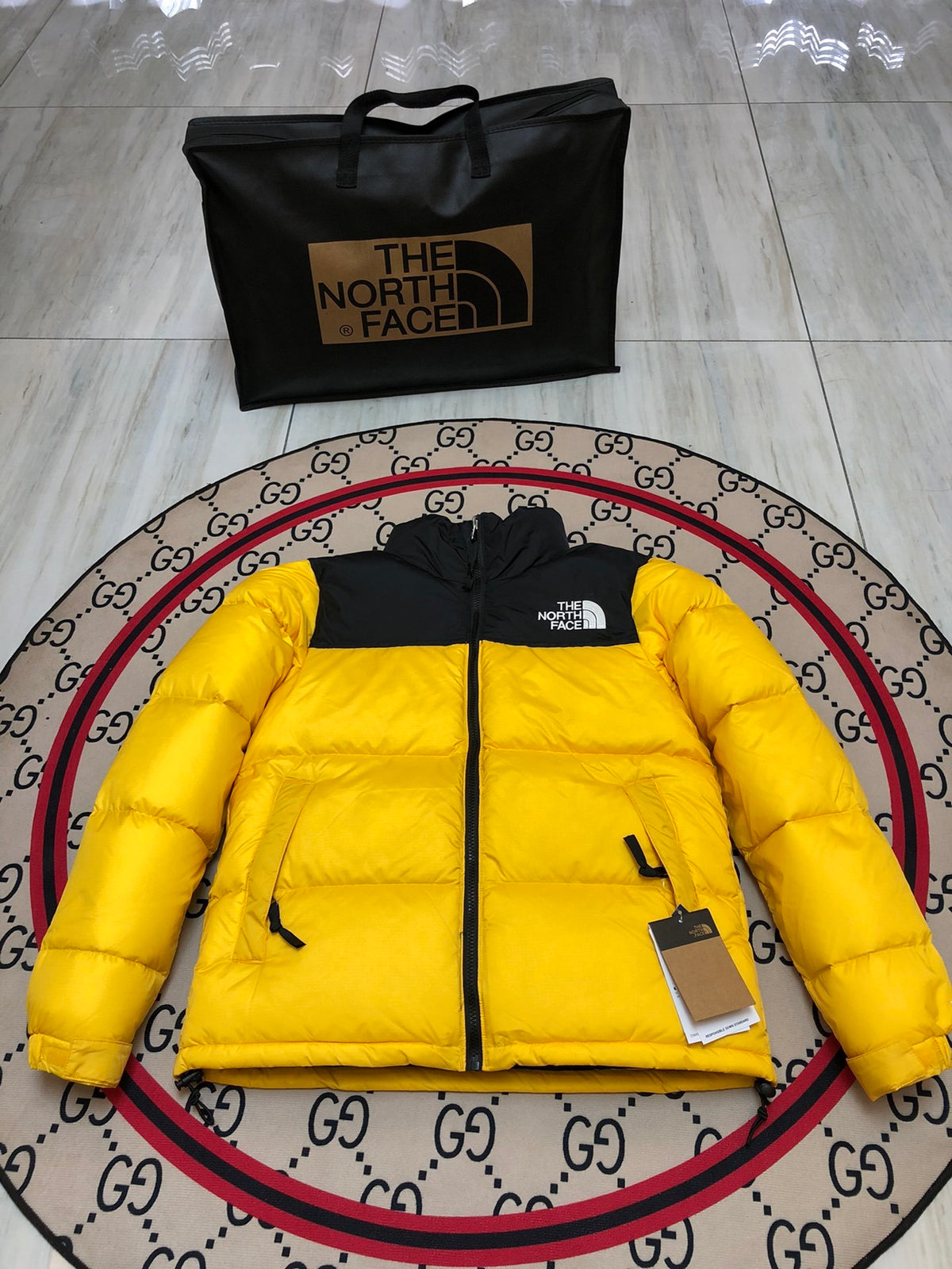 The North Face Yellow Black 1996 Retro Nuptse Down Jacket 700 Fill