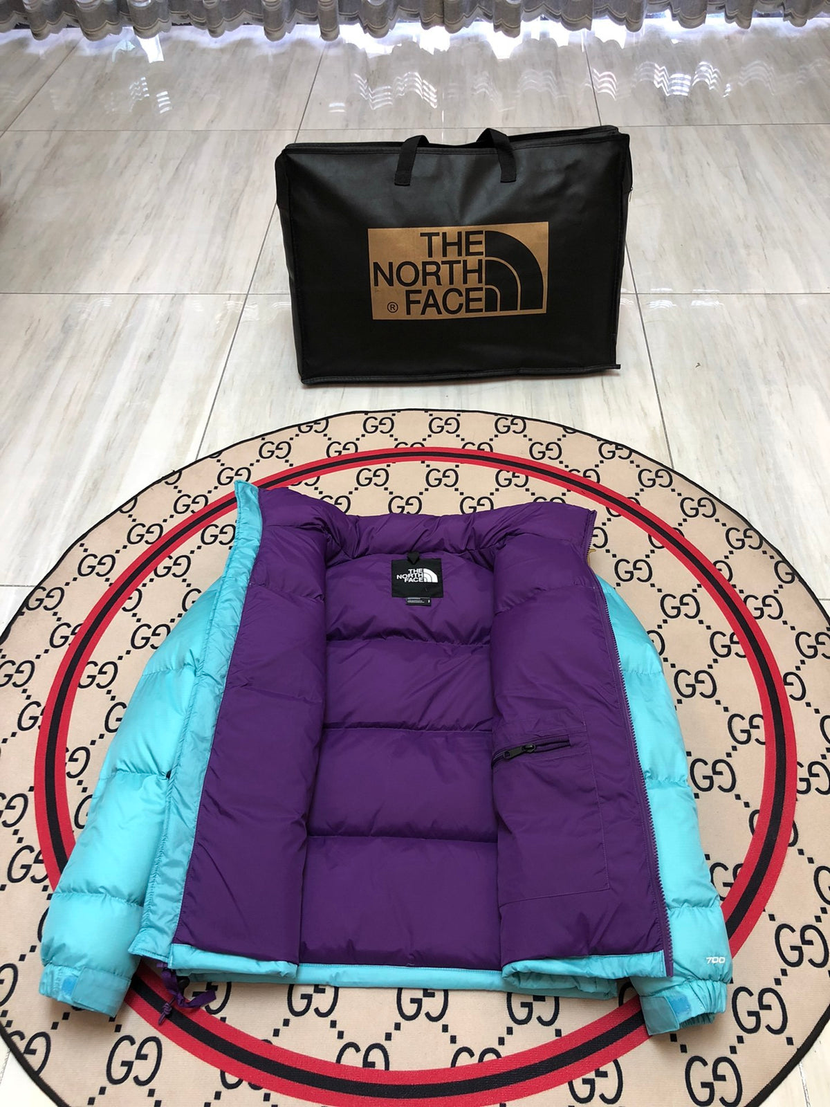The North Face Turquoise Purple 1996 Retro Nuptse Down Jacket 700 Fill