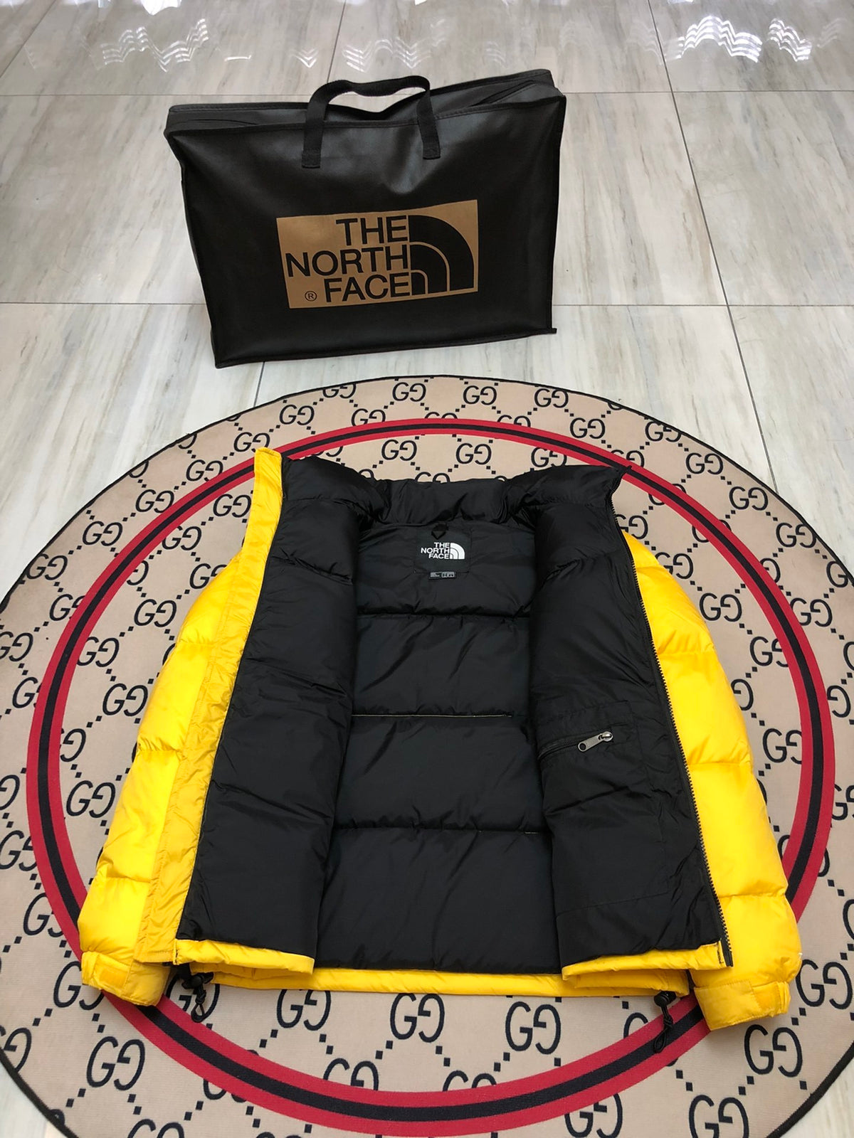 The North Face Yellow Black 1996 Retro Nuptse Down Jacket 700 Fill