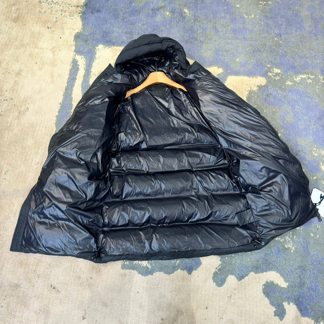 Moncler Black Long Down Parka Hooded Full Zip