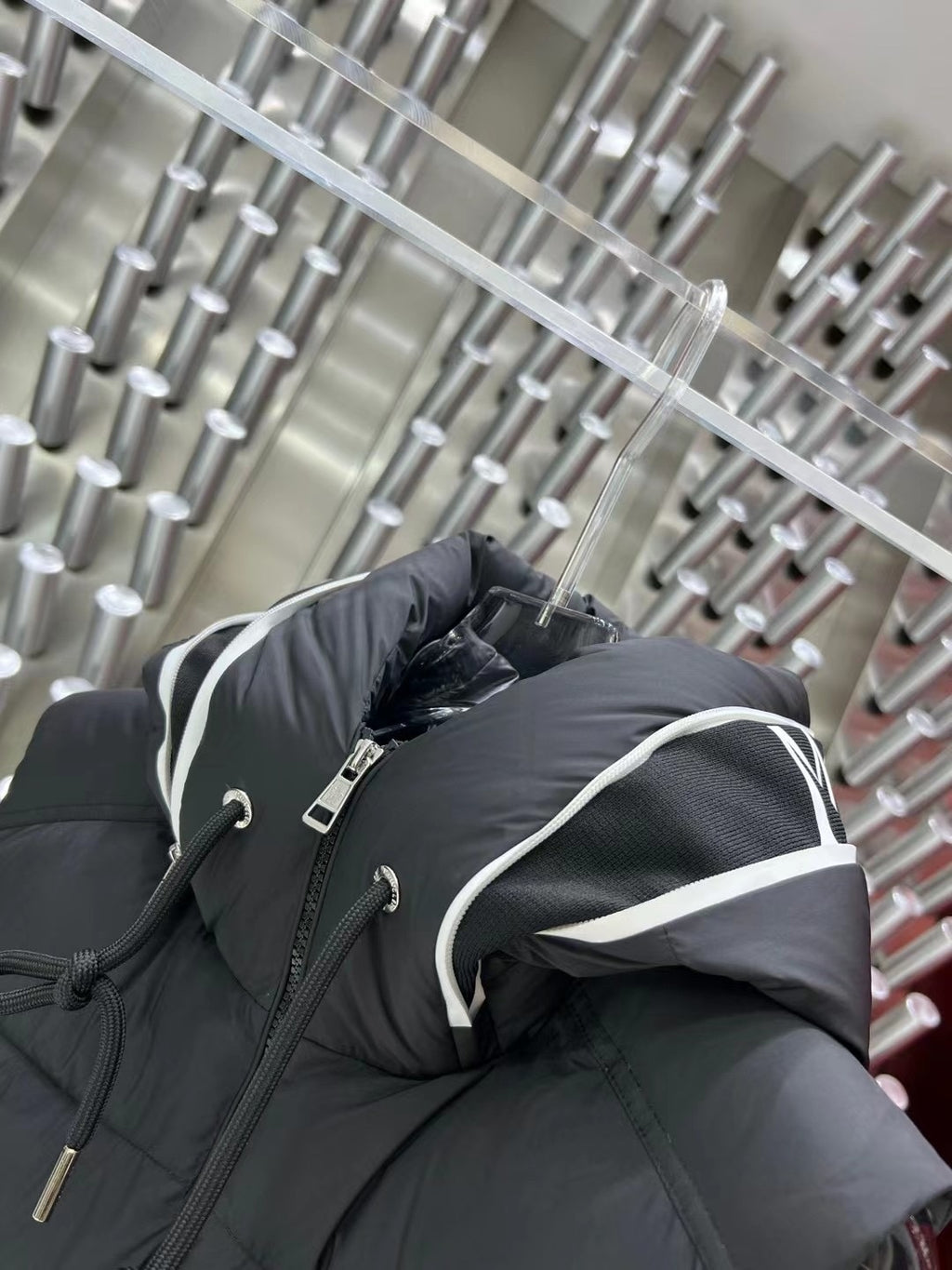 Canada Goose Black Down Jacket with White Contrast Trim