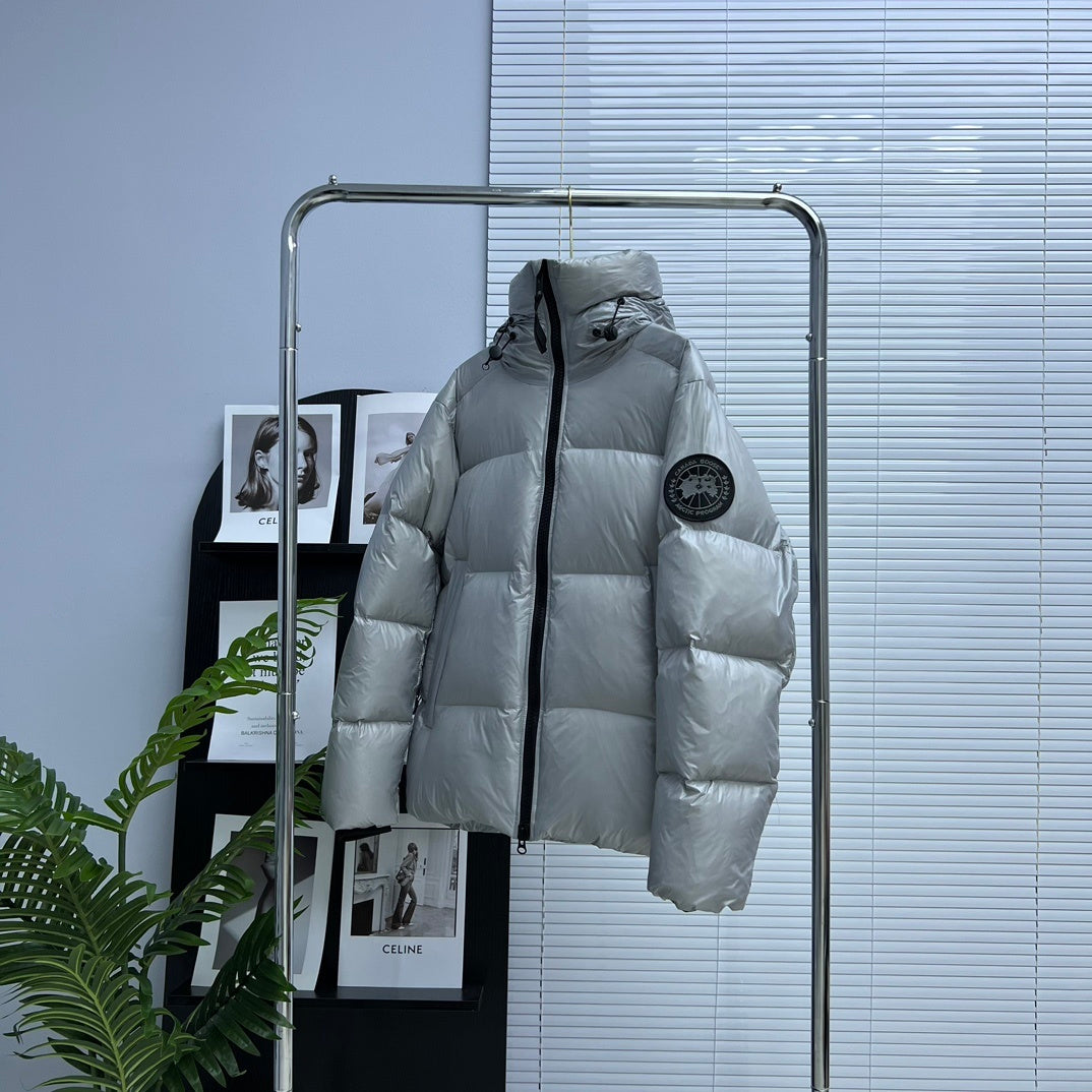 Canada Goose Silver Hooded Down Jacket