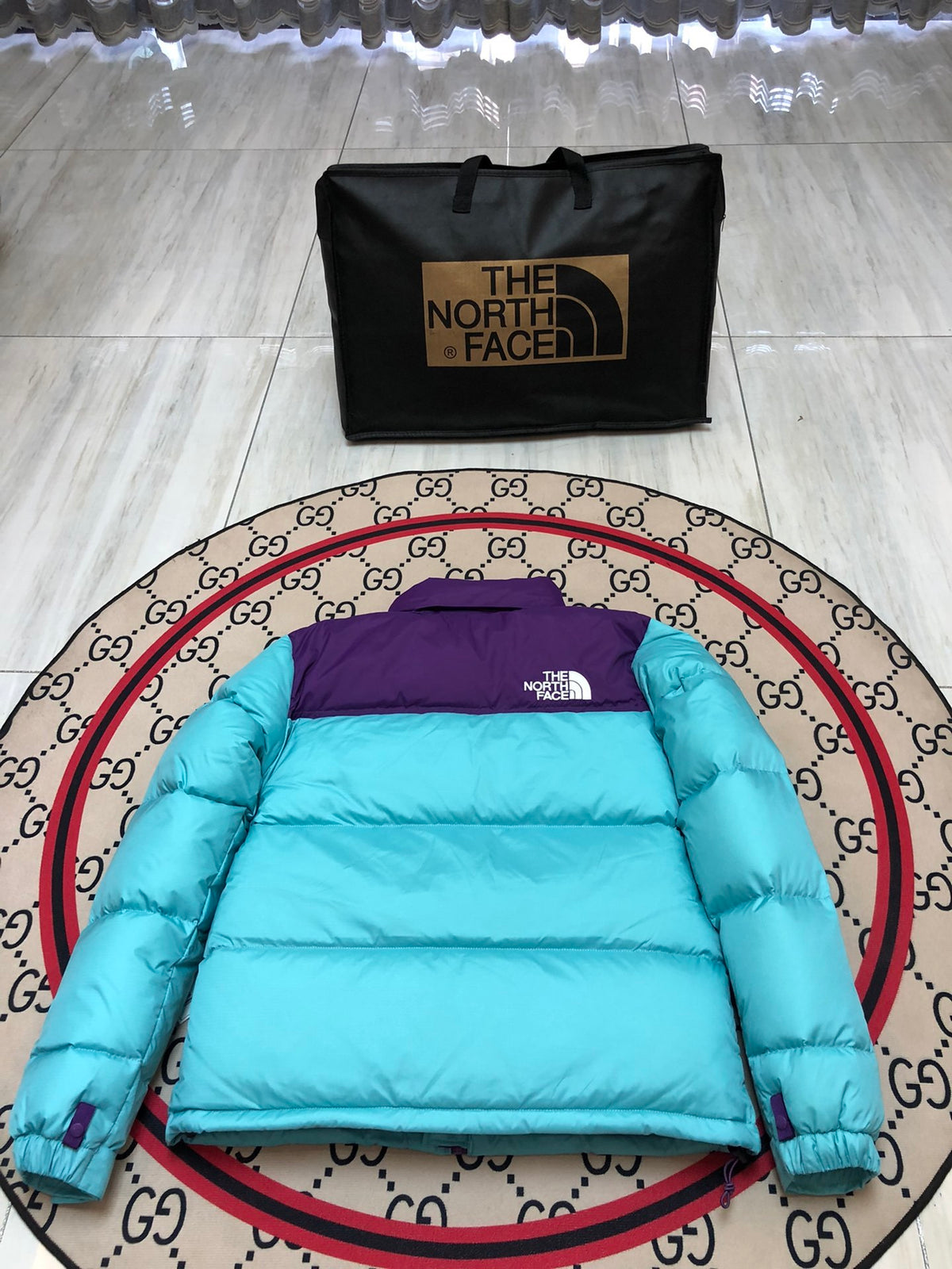 The North Face Turquoise Purple 1996 Retro Nuptse Down Jacket 700 Fill