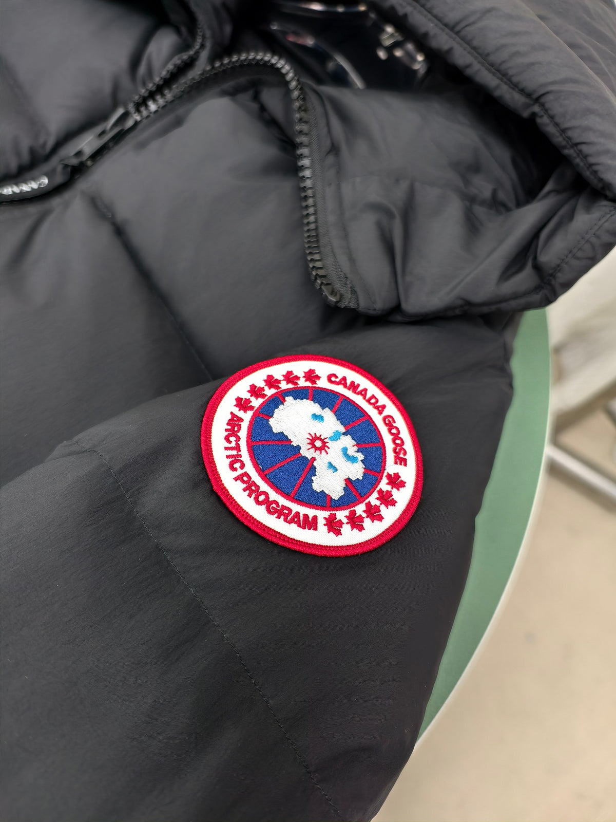 Canada Goose Black Matte Hooded Down Puffer Jacket