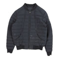 Moncler Navy Blue Bomber Down Jacket Ribbed Trim Flap Pockets
