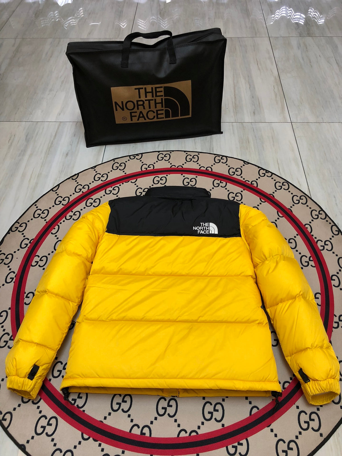 The North Face Yellow Black 1996 Retro Nuptse Down Jacket 700 Fill