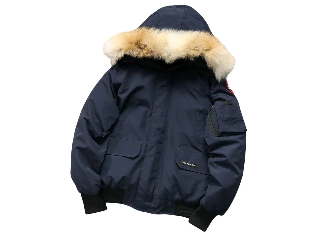 Canada Goose Navy Blue Down Parka with Hood