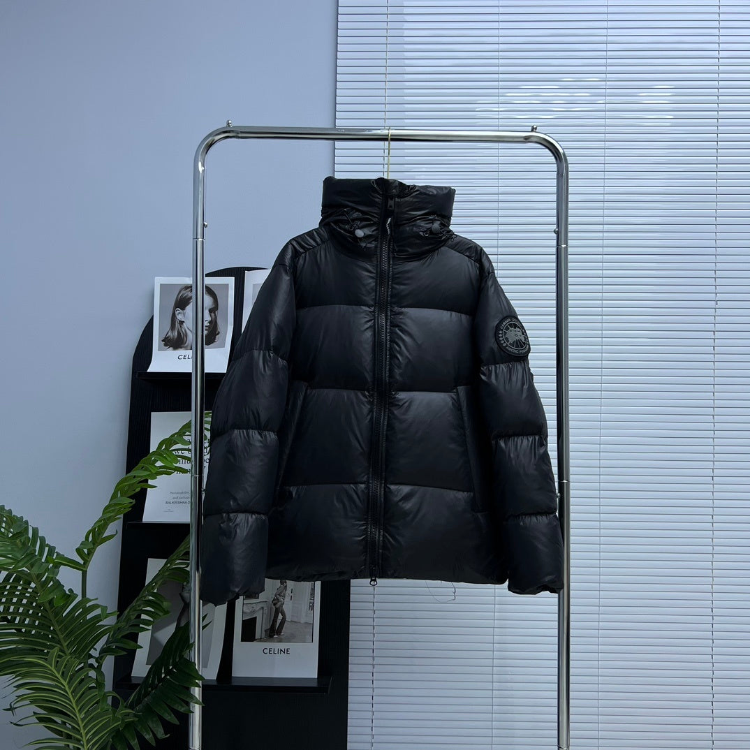 Canada Goose Black Tonal Hooded Down Puffer Jacket