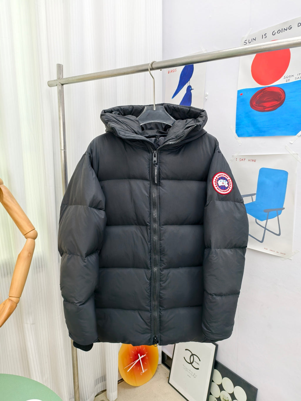Canada Goose Black Matte Hooded Down Puffer Jacket