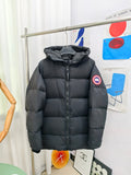 Canada Goose Black Matte Hooded Down Puffer Jacket