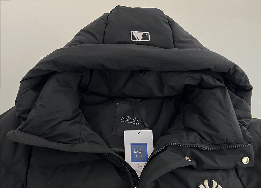 MLB New York Yankees Black Premium Down Long Parka Hooded