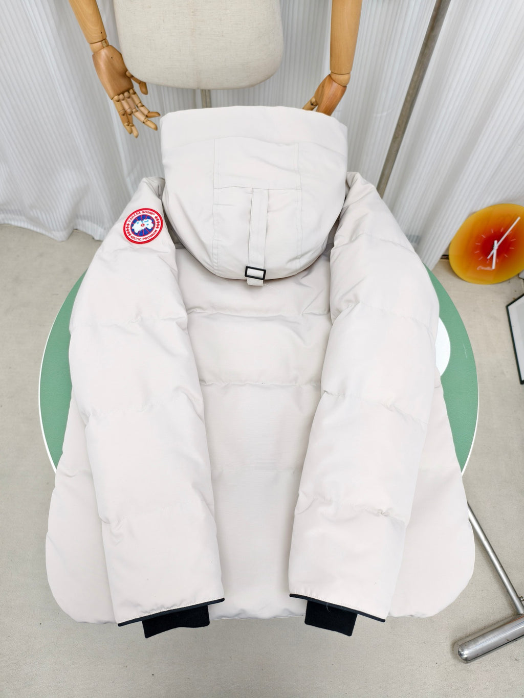 Canada Goose White Hooded Down Puffer Jacket