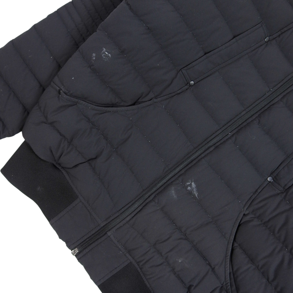 Moncler Navy Blue Bomber Down Jacket Ribbed Trim Flap Pockets
