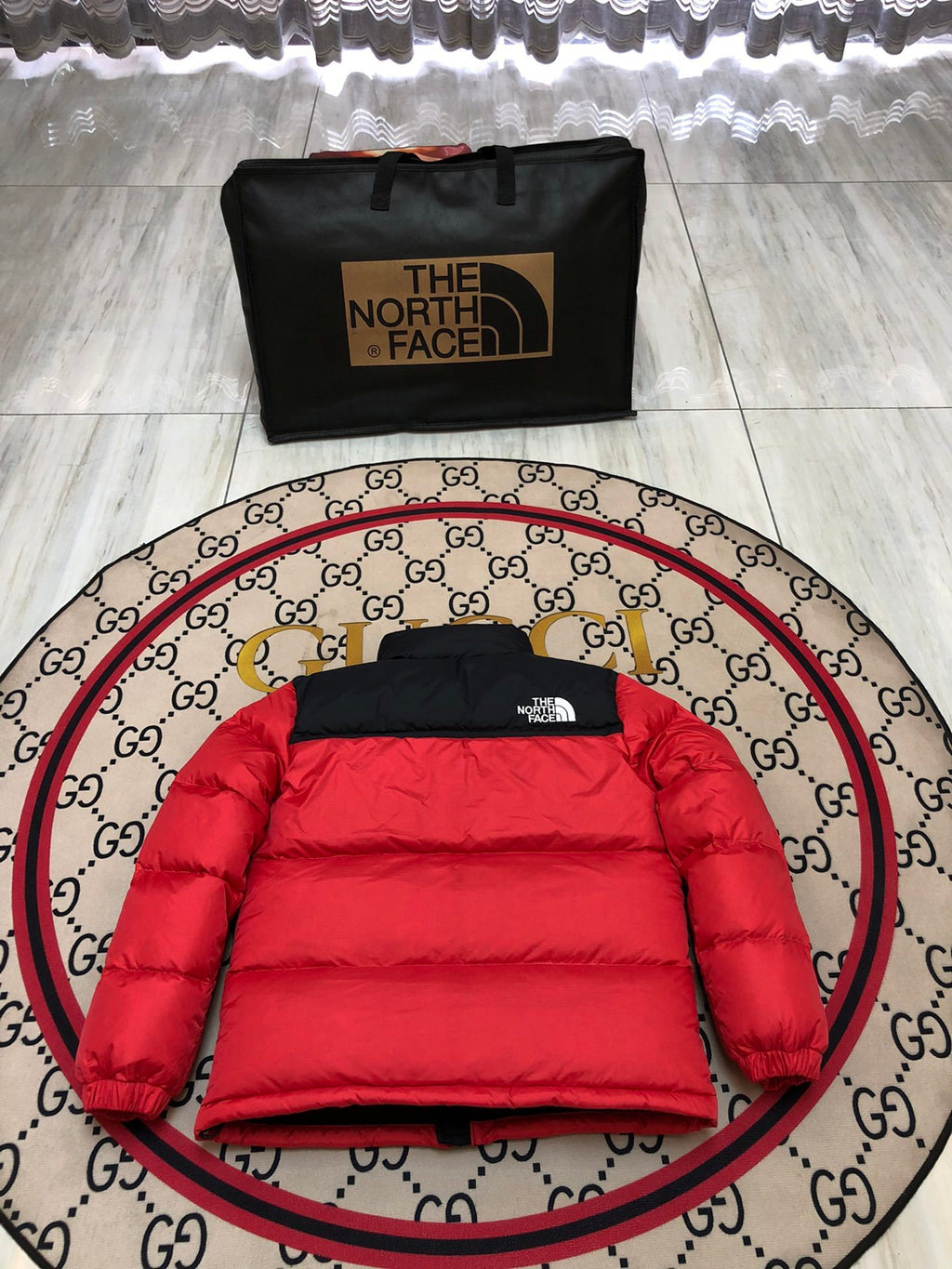 The North Face Red Black 1996 Retro Nuptse Down Jacket 700 Fill