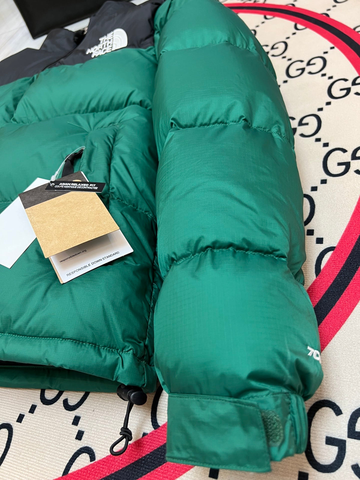 The North Face Green Black 1996 Retro Nuptse Down Jacket 700 Fill