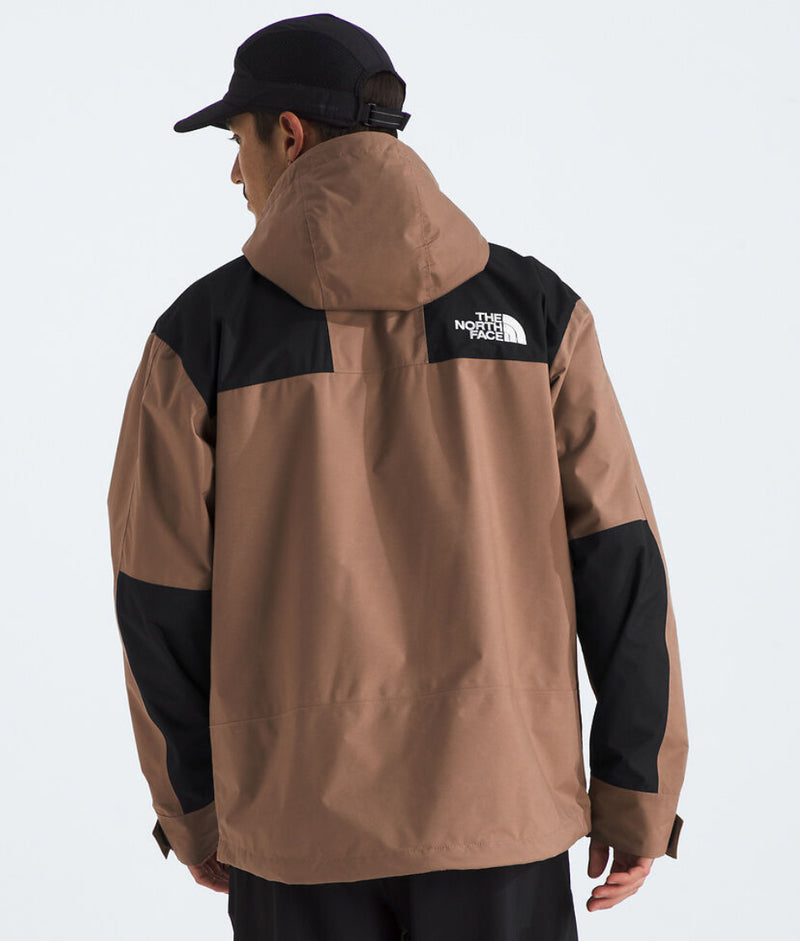 The North Face Khaki Black Mountain Jacket Snap Button Waterproof Shell