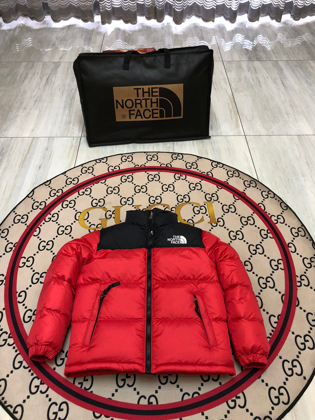 The North Face Red Black 1996 Retro Nuptse Down Jacket 700 Fill