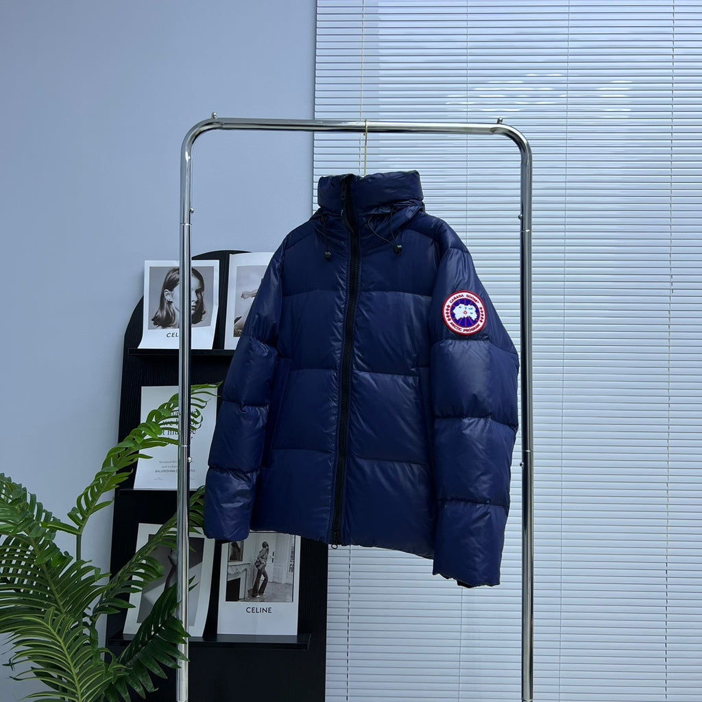 Canada Goose Navy Blue Hooded Down Puffer Jacket
