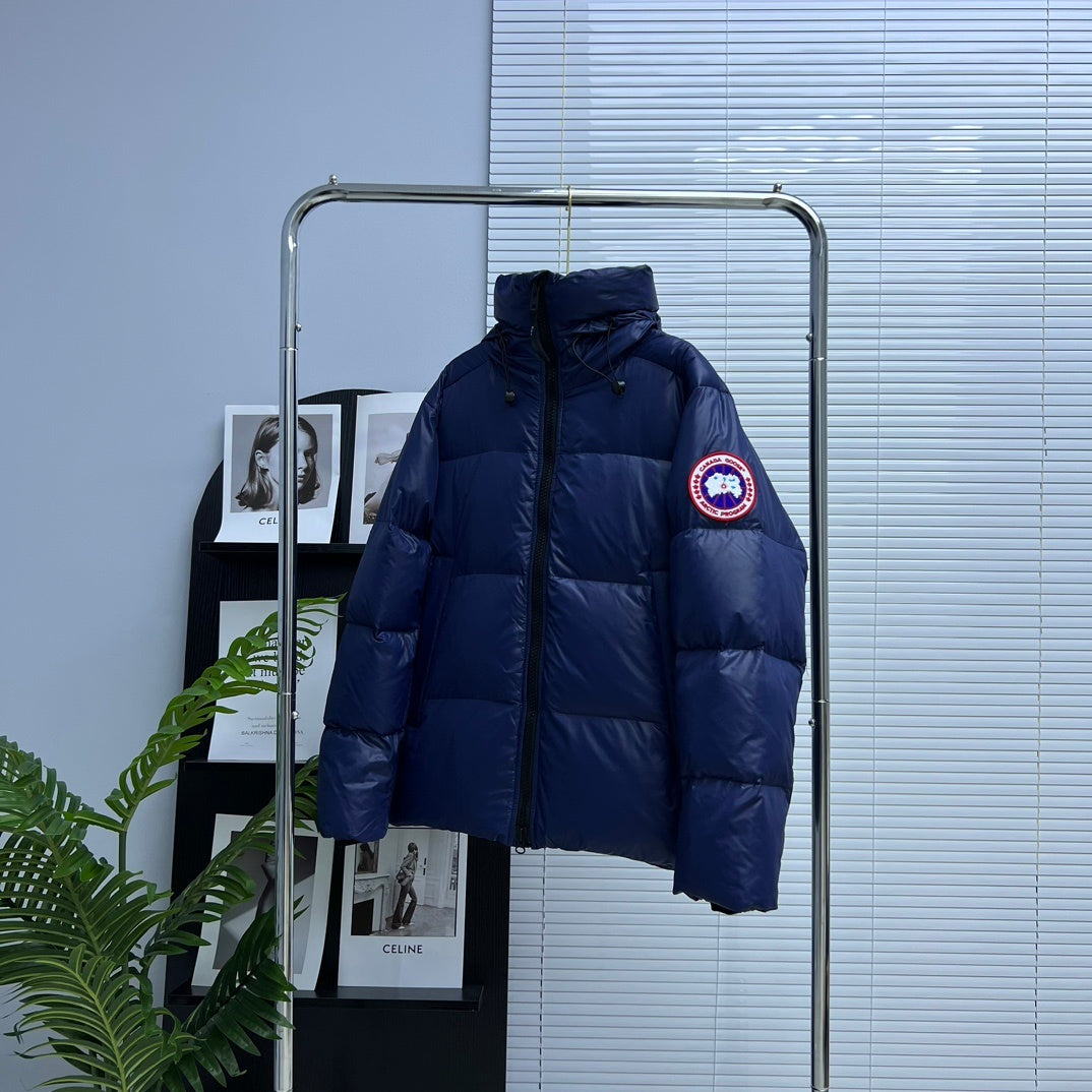 Canada Goose Navy Blue Hooded Down Puffer Jacket
