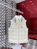 Canada Goose White Down Jacket with Black Contrast Trim